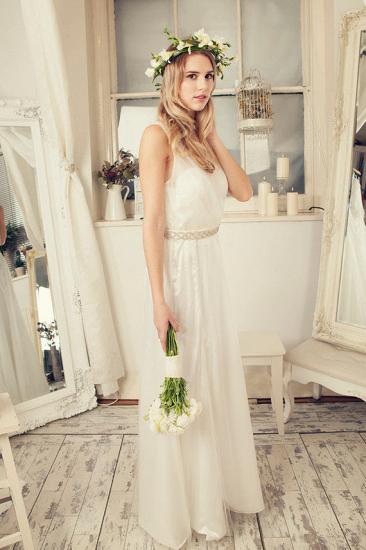 V-Neck Tulle Floor Length 2022 Bridal Gowns Sleeveless Bowknot Floor Length Summer Beach Dresses_4