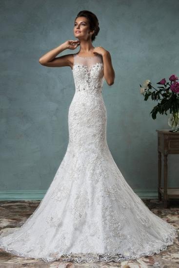 Latest Tulle Mermaid Long 2022 Wedding Dress New Arrival Lace Sweep Train Bridal Gown_2