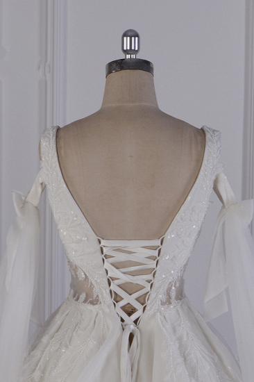 TsClothzone Luxury V-Neck Beadings Wedding Dress Tulle Sleeveless Sequined Bridal Gowns On Sale_7