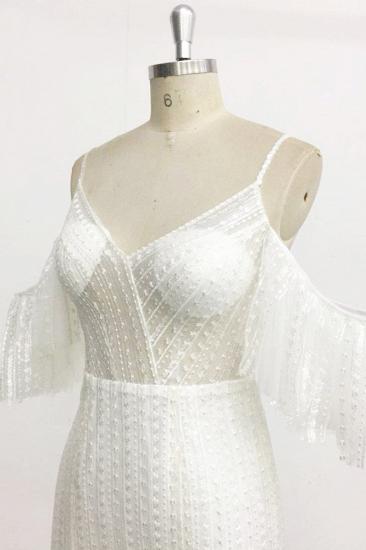 TsClothzone Stylish Sleeveless V-Neck Ivory Wedding Dresses Spaghetti Straps Pearls Bridal Gowns On Sale_6
