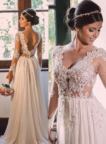Hochzeitskleid Einfach Elegant Für Standesamt | Hochzeitskleid Rückenfrei Spitze Mit Perlen_1