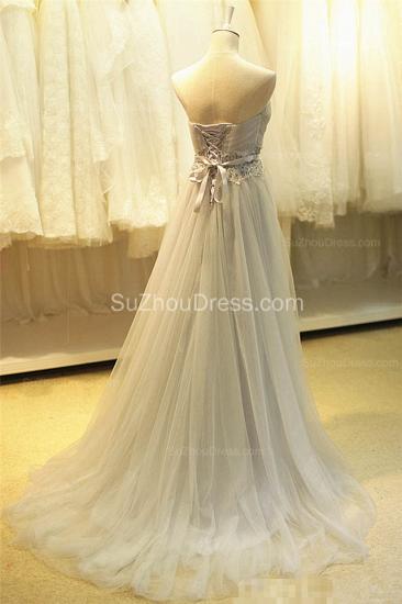 Formal Sweetheart Tulle Long Grey Prom Dresses Plus Size Cheap Lace-up High Quality Evening Gowns BA3828_2