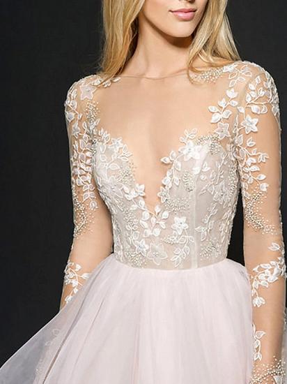 Style Ball Gown Wedding Dresses V Neck Organza Long Sleeve Bridal Gowns Online_3