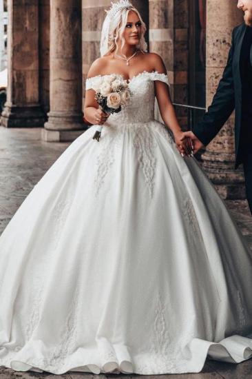 Wunderschöne Brautkleider aus Satin | Brautkleider Prinzessin Spitze_3