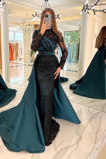 Turkish Evening Dresses with Black Lace | Prom dresses long sleeves_1
