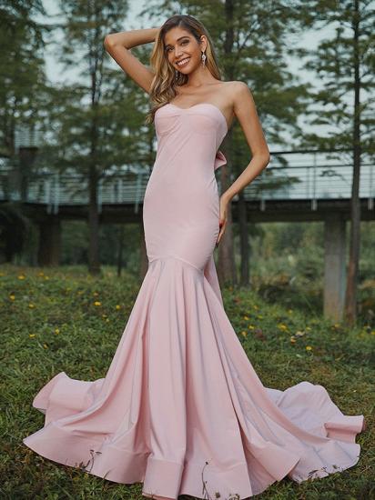 Einfaches Abendkleid Langer Fishtail Pink | Online Abendkleid_1