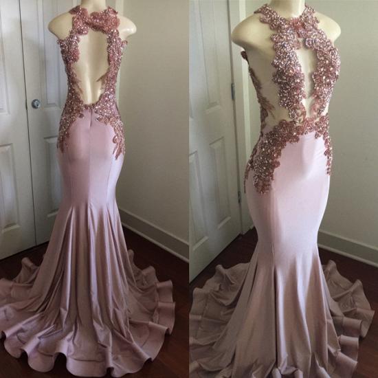 Modern Lace Appliques Sleeveless Prom Dress | Mermaid Prom Dress BA8042_6