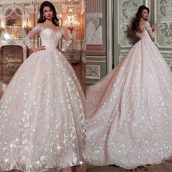 Gorgeous Sweetheart Long Sleeve Appliques Ball Gown Wedding dress_3