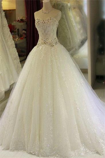 Gorgeous Sparkly Crystals Wedding Dress Beading Sequins Princess Bride Dresses_5