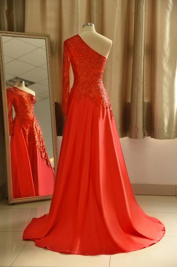 Sexy See-through One shoulder Red A-line Prom Dress TsClothzone Design_3