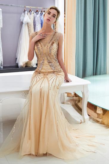 MAUD | Mermaid Sleeveless Golden Sequins Beading Formal Party Dresses_3