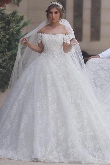 Off The Shoulder Appliques Arabic Lace-Up Wedding Gowns 2022 Ball Gown Sweetheart Bride Dress_1