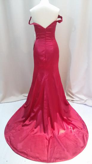 Red Mermaid Off Shoulder Evening Dresses V-Neck Backless Stunning 2022 Prom Gowns_3