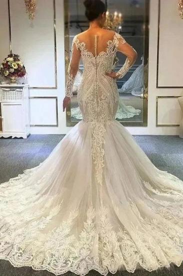 Elegant wedding dresses mermaid lace | Wedding dresses with sleeves_2