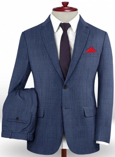 Handsome two-piece blue wool blend suit_1