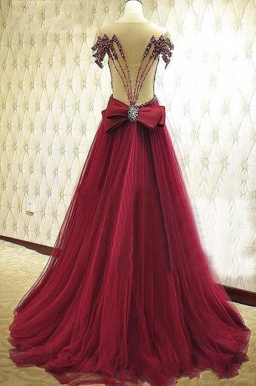 New Arrival Crystal Tulle Evening Dresses Custom Made Beading Party Dress with Bowknot_3
