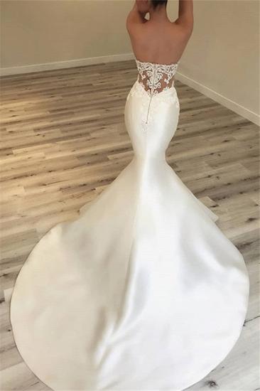 Strapless Appliques Wedding Dresses | Elegant Mermaid Open Back Dresses for Weddings_3