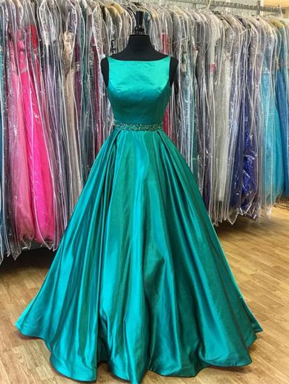 A-Line Beadings Green Sleeveless 2022 Stunning Prom Dress_1