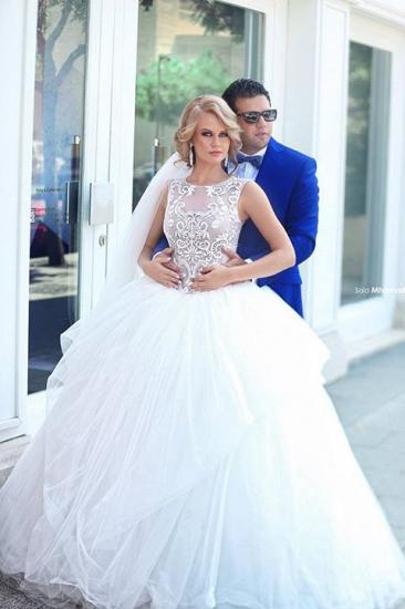 New Arrival Crystal Tulle Wedding Dress A-line Custom Made Lace-Up Plus Size Bridal Gown