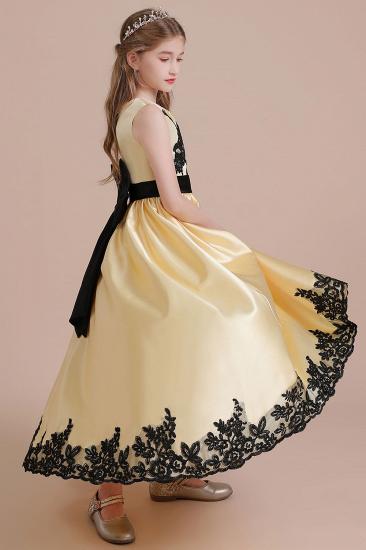 Cute Satin A-line Flower Girl Dress | Chic Bow Appliques Little Girls Pegeant Dress Online_7