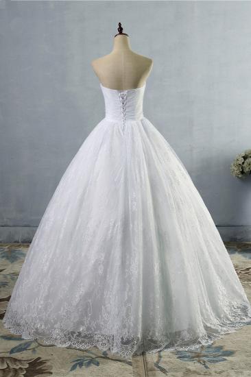 TsClothzone Stylish Tulle Appliques Ball Gown Wedding Dresses Sweetheart Sleeveless Bridal Gowns with Beading Sash_3