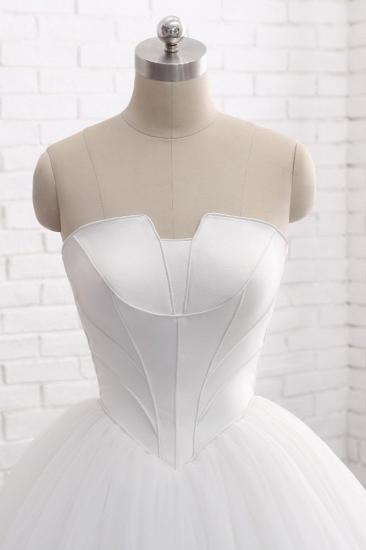 TsClothzone Chic Ball Gown Strapless White Tulle Wedding Dress Sleeveless Bridal Gowns On Sale_5