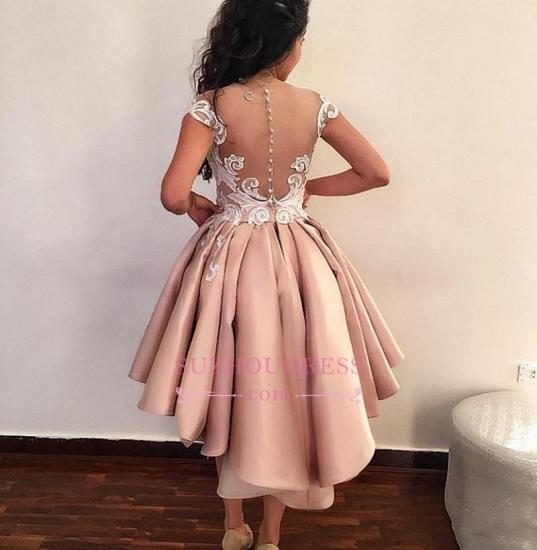 Short Pink Homecoming Dresses | 2022 Cap Sleeves Lace Appliques Party Dress_4