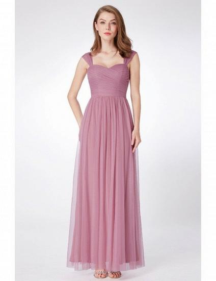 Flowy Tulle Purple Orchid Long  Bridesmaid Dress_3
