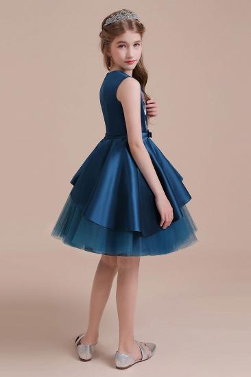 Cute Tulle A-line Flower Girl Dress | Embroidered Satin Little Girls Pegeant Dress Online_9