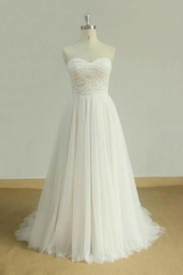 Chic Sweetheart Lace Brautkleid | Weiße Tüll Rüschen Brautkleider