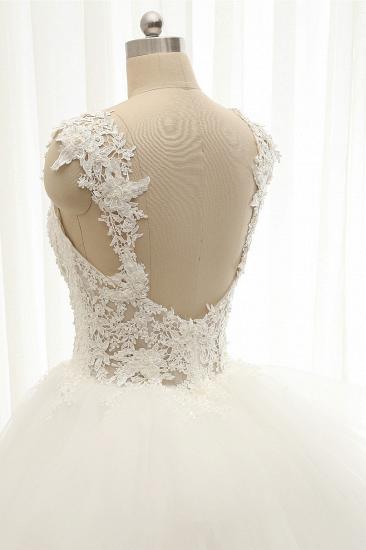 TsClothzone Chic Straps Ärmellose Tüll Brautkleider mit Applikationen Weiße A-Linie Brautkleider Online_6