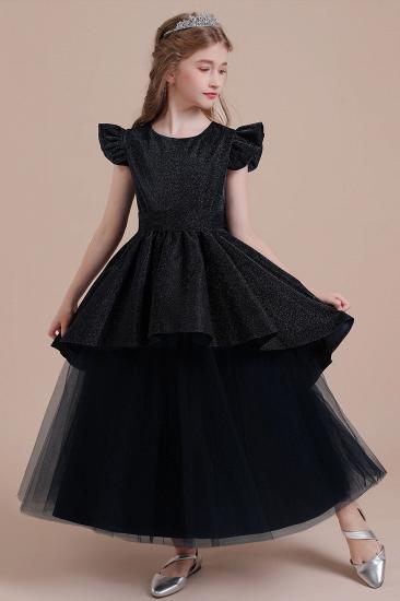 Autumn Tulle A-line Flower Girl Dress | Glitter Cap Sleeve Little Girls Pegeant Dress Online_4