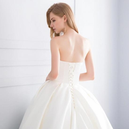 Sweetheart Strapless Lace Ball Gown Wedding Dresses | Open Back Pleated Bridal Gowns_6