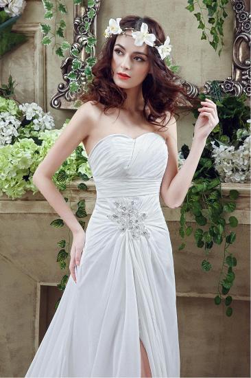 Gorgeous Chiffon Sweetheart Bridal Dress Side Slit Wedding Dress On Sale_5