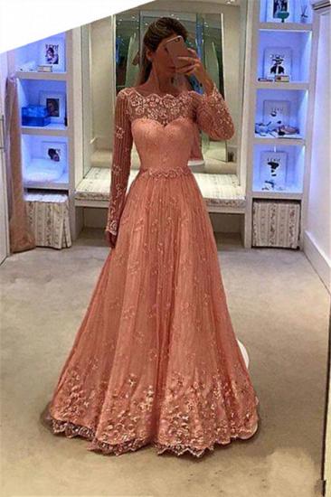 Appliques Newest Long Sleeves Lace Evening Gowns Cheap A-Line 2022 Prom Dress