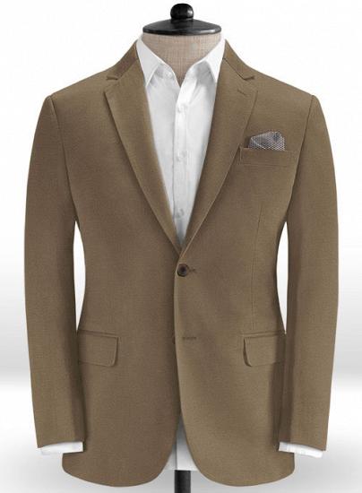 Summer brown notched lapel suit | two-piece suit_2