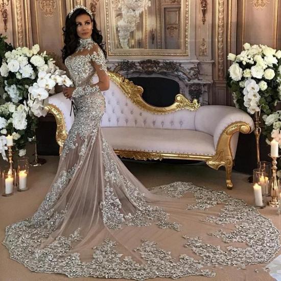 Luxury Brautkleider Mit Ärmel Meerjungfrau Hochzeitskleider Günstig Online Kaufen_3