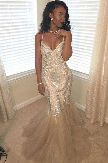 Spaghetti Straps Sparkle Sequins Prom Dress Cheap Online |  Sleeveless Mermaid Sexy Evening Gowns 2022