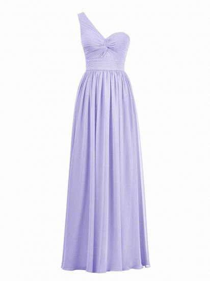 Long Purple Chiffon One Shoulder Bridesmaid Dress_3