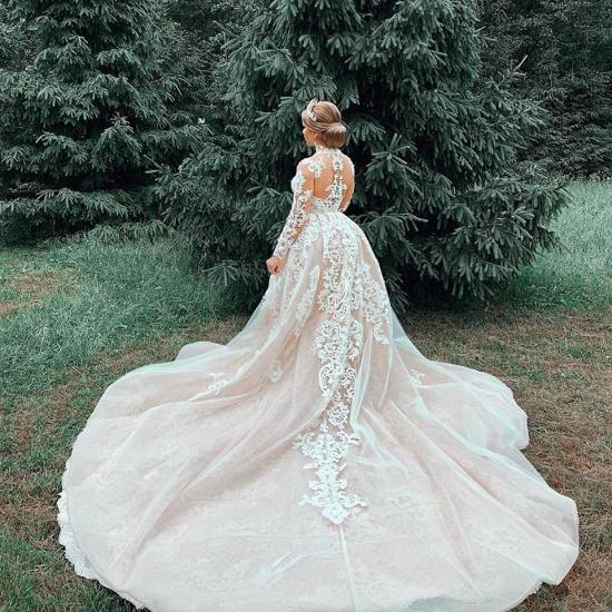 Luxury Sweetheart Lace Tulle Mermaid Spring Wedding Dress_6