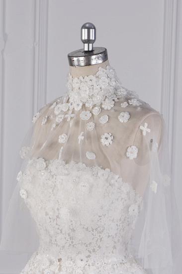 TsClothzone Chic High-Neck-Tüll-Spitze-Hochzeitskleid-Applikationen mit Perlenstickerei langen Ärmeln Brautkleider im Angebot_6
