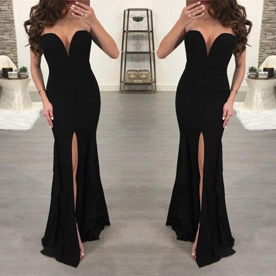 Sexy Black Sweetheart Evening Dress | 2022 Mermaid Prom Dress With Slit_4