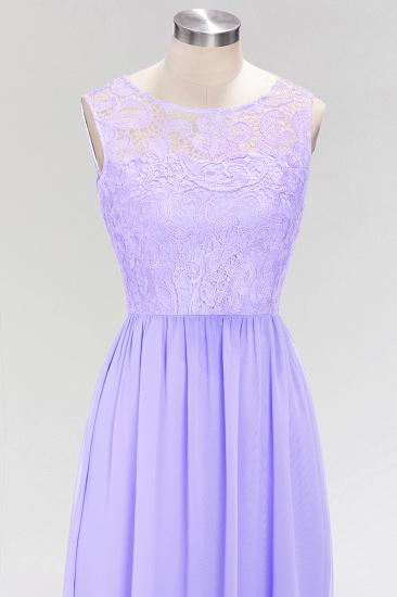 A-line Chiffon Lace Jewel Sleeveless Floor-Length Bridesmaid Dress with Ruffles_3
