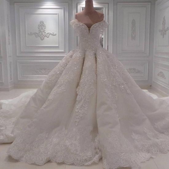 Off The Shoulder Lace Wedding Dresses Online | Elegant Ball Gown Luxury Wedding Gowns_3