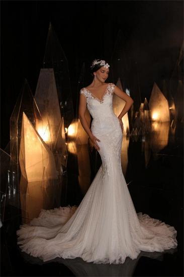 Designer wedding dresses mermaid lace | Wedding dresses v neckline_1