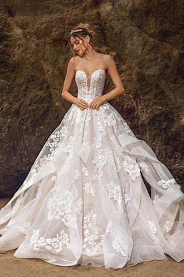 Sweetheart Floral Tulle Wedding Dress Sleeveless Erin Bridal Dress