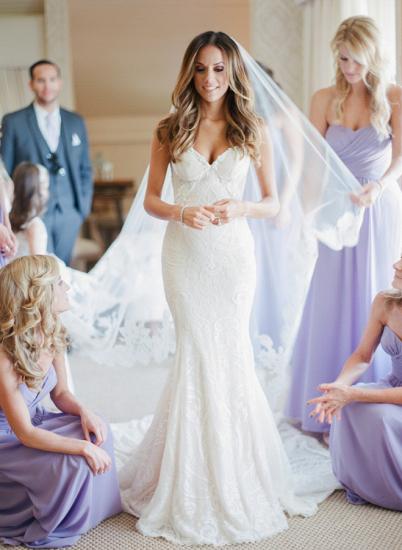 Empire Lavendel Chiffon Langes Brautjungfernkleid Rüschen Günstige bodenlange Kleider für die Hochzeit_2