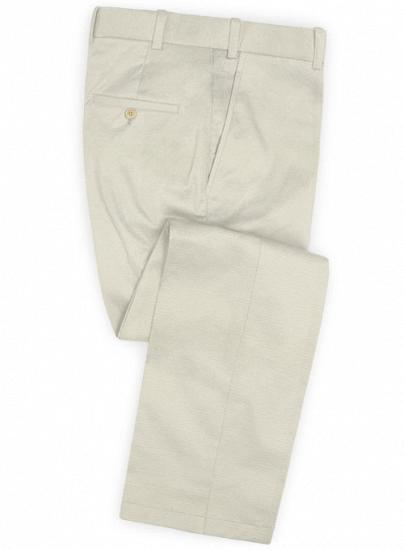 Light beige cotton notched lapel suit | two-piece suit_3