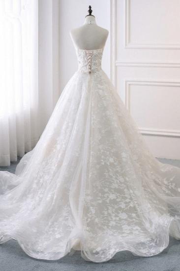 TsClothzone Elegant A-Line Halter Tulle White Wedding Dress Sleeveless Appliques Bridal Gowns On Sale_3