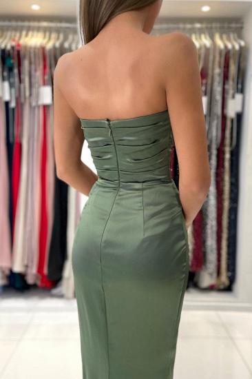 Green Heart Neck Sleeveless Floor Length Evening Dress | Simple Prom Dress_6